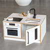 Kitchenette Mini Pretend Play Station, White & Oak - Play Kitchens - 3 - thumbnail