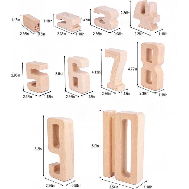 Avenlur Montessori Wooden Number Height Blocks – Self-Correcting Math Learning Set - Blocks - 3