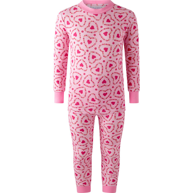 Floral Heart Pajamas, Pink
