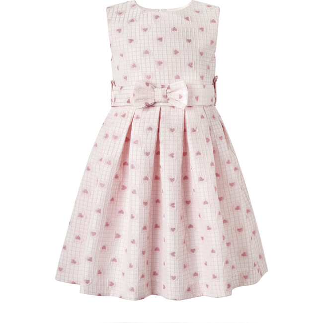 Heart Check Damask Dress, Pink