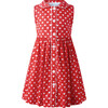 Heart Sleeveless Button Front Dress, Red - Dresses - 1 - thumbnail