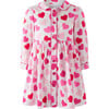 Scatter Heart Button Front Dress, Pink - Dresses - 1 - thumbnail