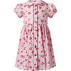 Gingham Cherry Button Front Dress, Pink - Dresses - 1 - thumbnail