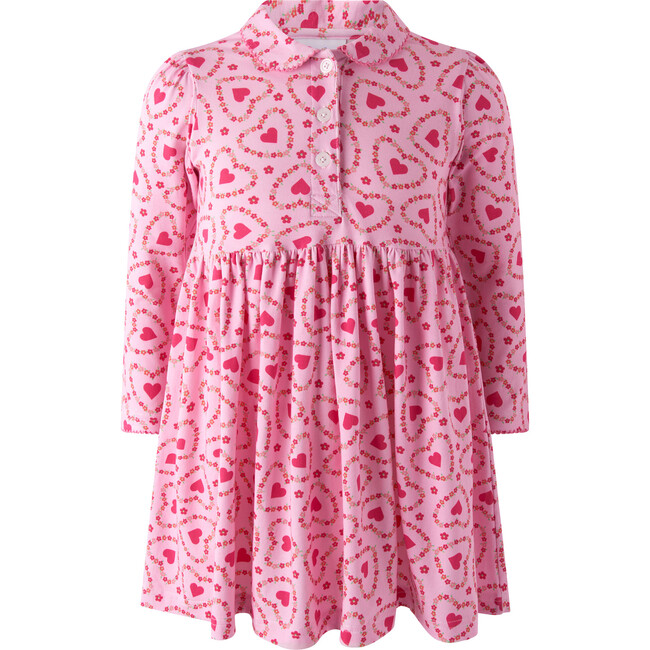 Floral Heart Jersey Dress, Pink