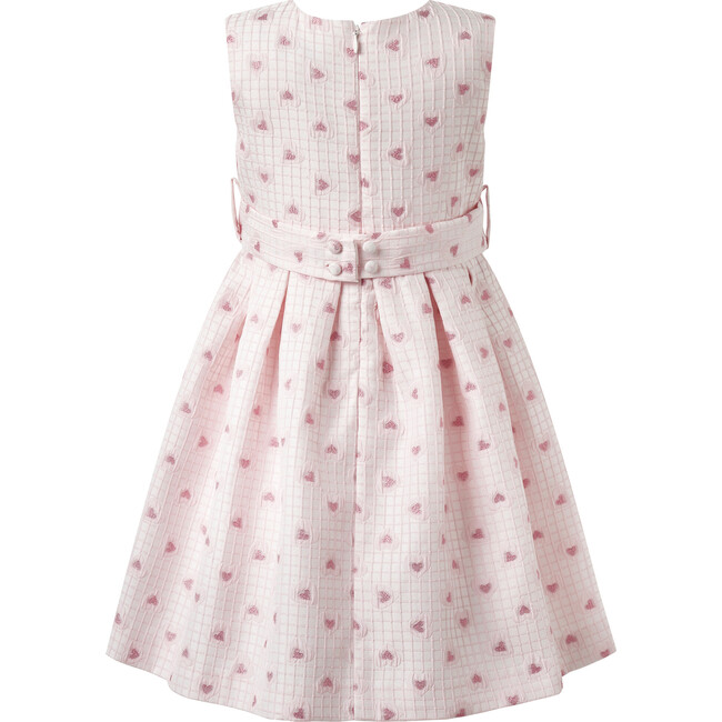 Heart Check Damask Dress, Pink