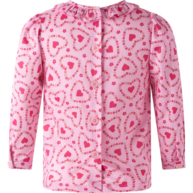 Floral Heart Frill Blouse, Pink