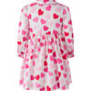 Scatter Heart Button Front Dress, Pink - Dresses - 2 - thumbnail