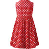 Heart Sleeveless Button Front Dress, Red - Dresses - 2
