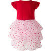 Heart Tulle Tutu Dress & Headband, Red - Dresses - 2 - thumbnail