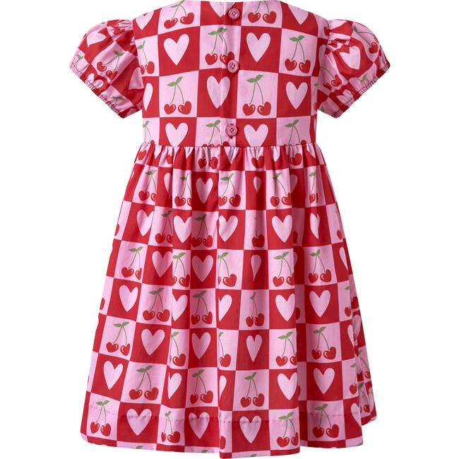 Cherry Heart Bow Dress and Bloomers, Red