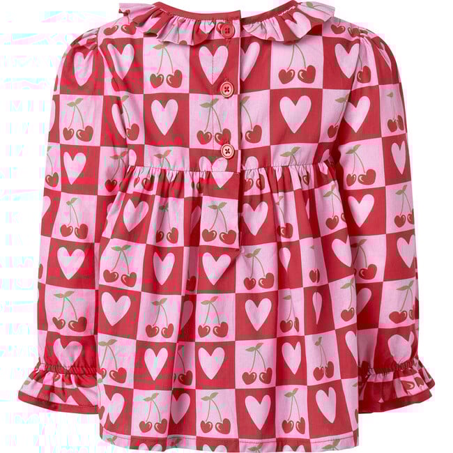 Cherry Heart Blouse & Leggings Set, Pink - Mixed Apparel Set - 5