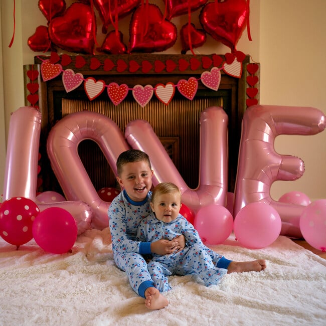 Bear Jersey Pajamas, Blue - Pajamas - 4