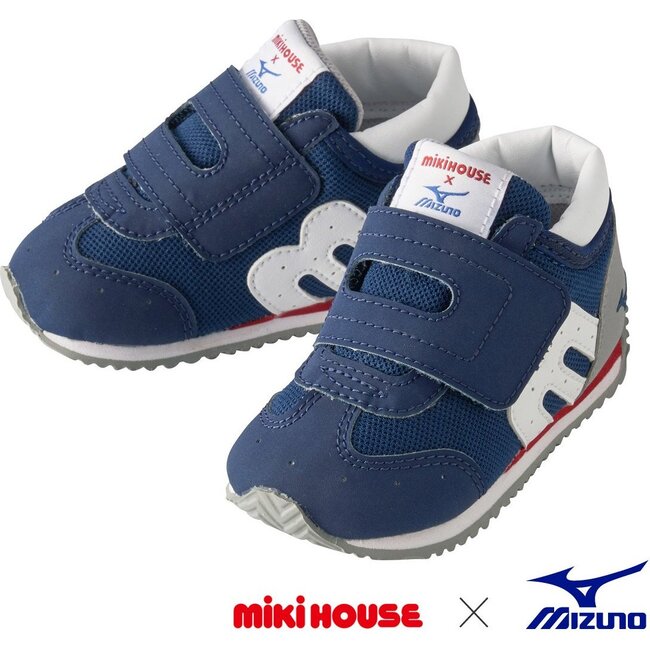Miki House & Mizuno Second Shoes, Navy - Sneakers - 1
