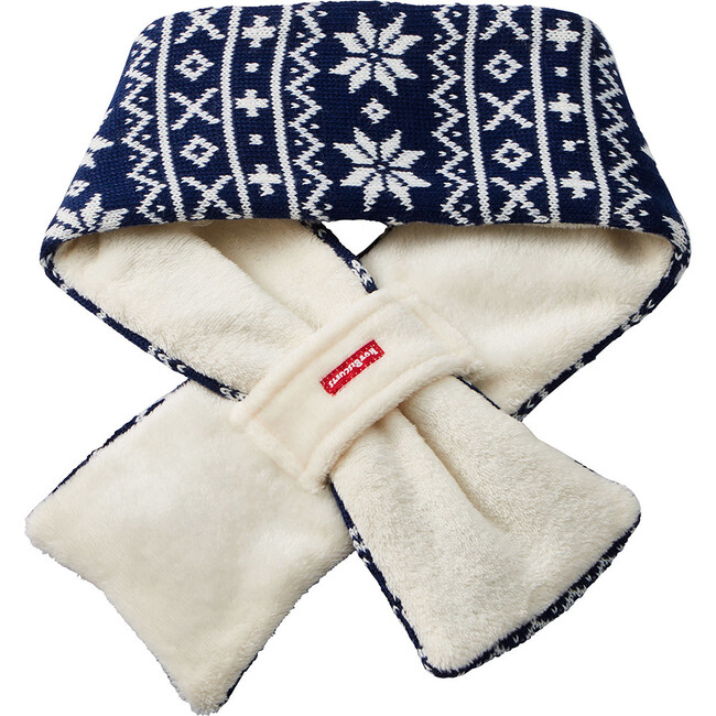 Nordic Knit Scarf, Navy - Scarves - 2