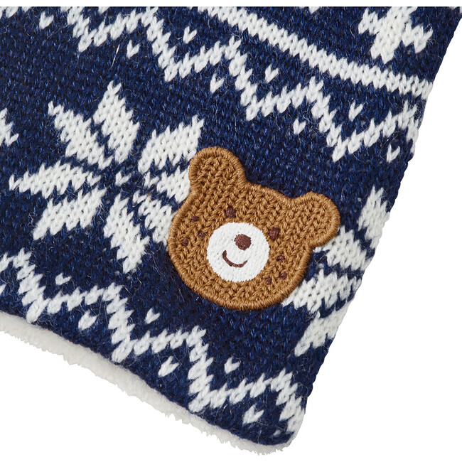 Nordic Knit Scarf, Navy - Scarves - 3