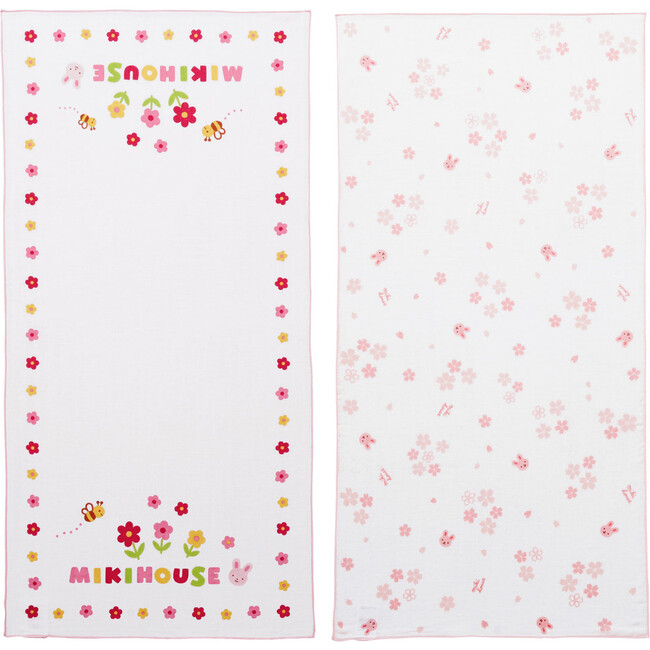 Gauze Towel 2 Set, PInk - Burp Cloths - 1