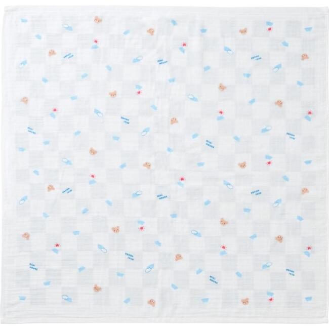 UV Protection Gauze Pile Hybrid Bath Towel, Blue