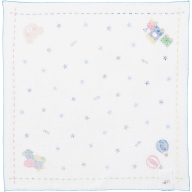 Gauze Handkerchief Set of Two, Blue - Burp Cloths - 5