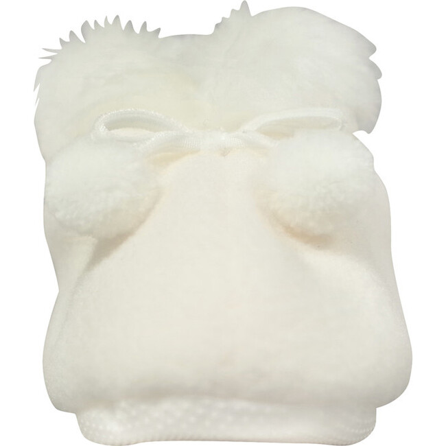 Smooth Fleece Booties, White - Booties - 6