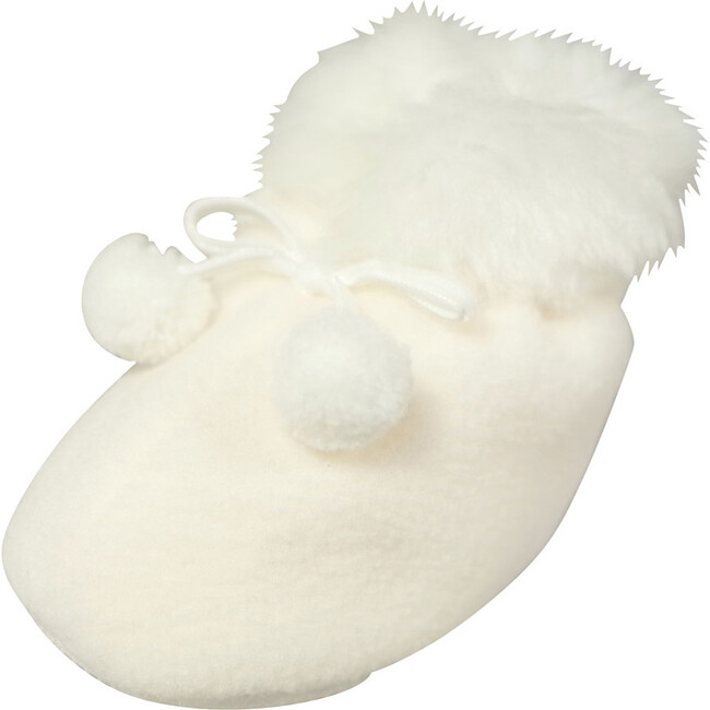 Smooth Fleece Booties, White - Booties - 7