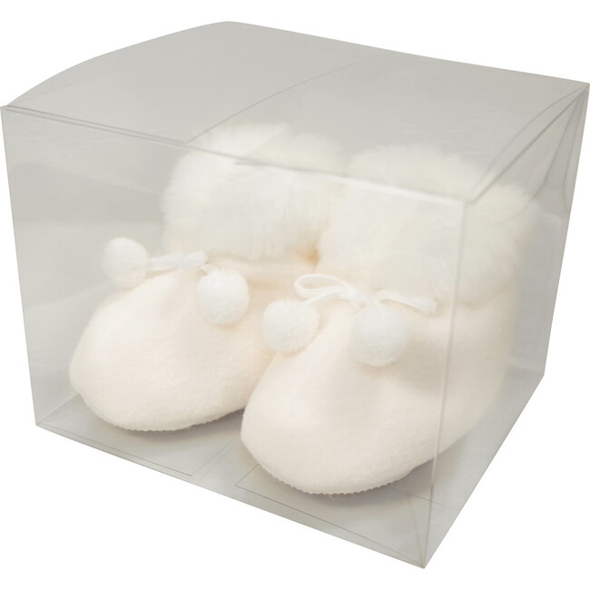 Smooth Fleece Booties, White - Booties - 8