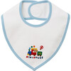 Bear & Train Bib, Blue - Bibs - 1 - thumbnail