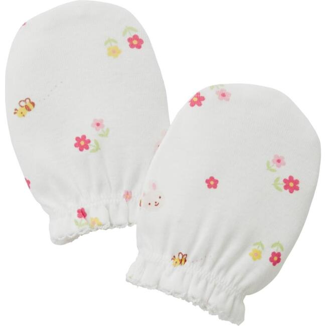 Cotton Baby Mittens, Pink - Gloves - 1