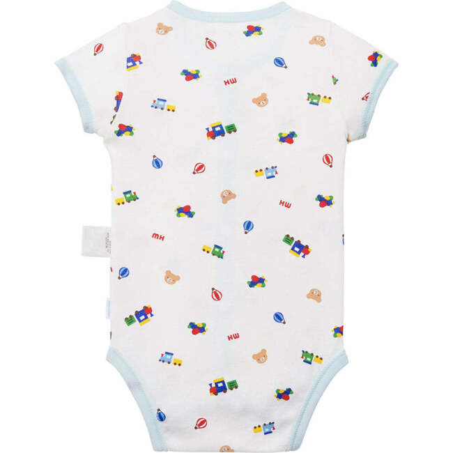 Short-Sleeve Onesie Bodysuit, Blue - Onesies - 2