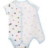 Short-Sleeve Onesie Bodysuit, Blue - Onesies - 4