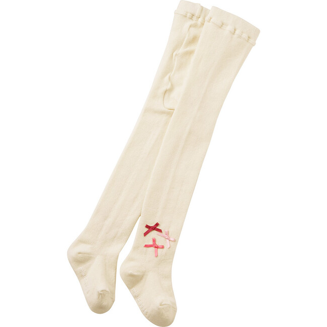 Lovely Three Ribbon Tights, Ivory - Tights - 2