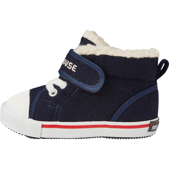 Sherpa-Lined High Top Second Shoes, Navy - Sneakers - 4