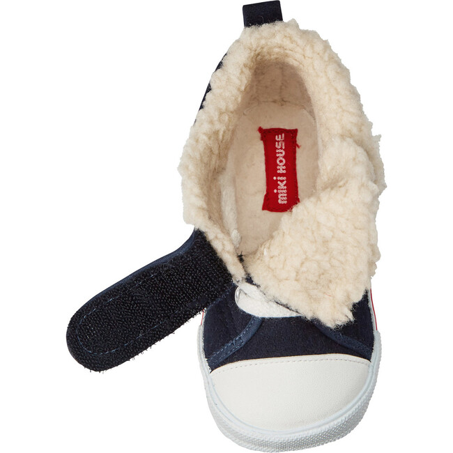 Sherpa-Lined High Top Second Shoes, Navy - Sneakers - 7