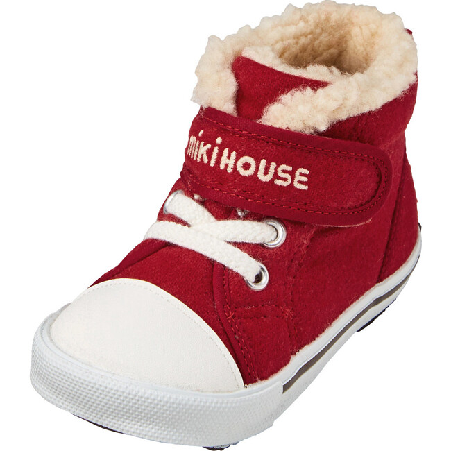 Sherpa-Lined High Top Second Shoes, Red - Sneakers - 8