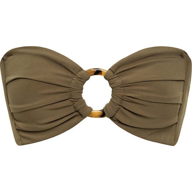 Tori Ties Bandeau Bikini Top, Khaki