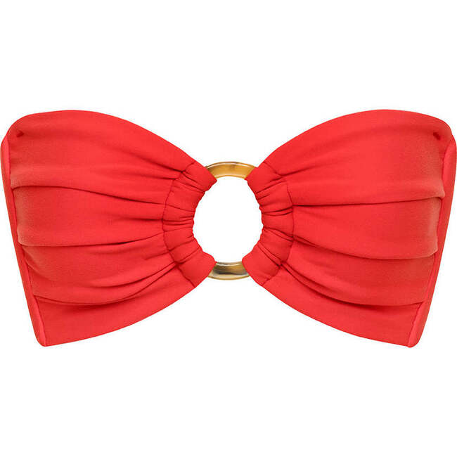 Tori Ties Bandeau Bikini Top, Cherry