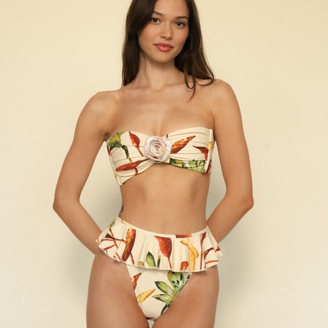 Tamarindo Ruffle Bikini Bottom, Rooted Floral