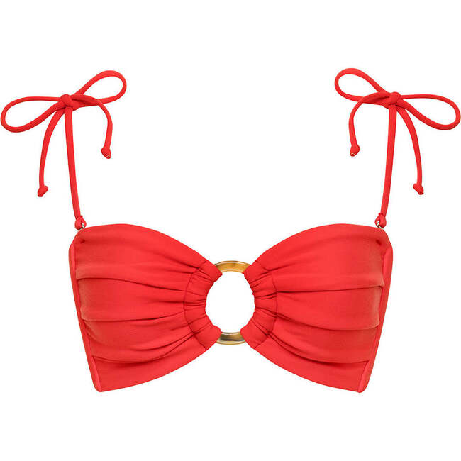 Tori Ties Bandeau Bikini Top, Cherry - Two Pieces - 4