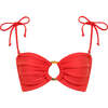 Tori Ties Bandeau Bikini Top, Cherry - Two Pieces - 4