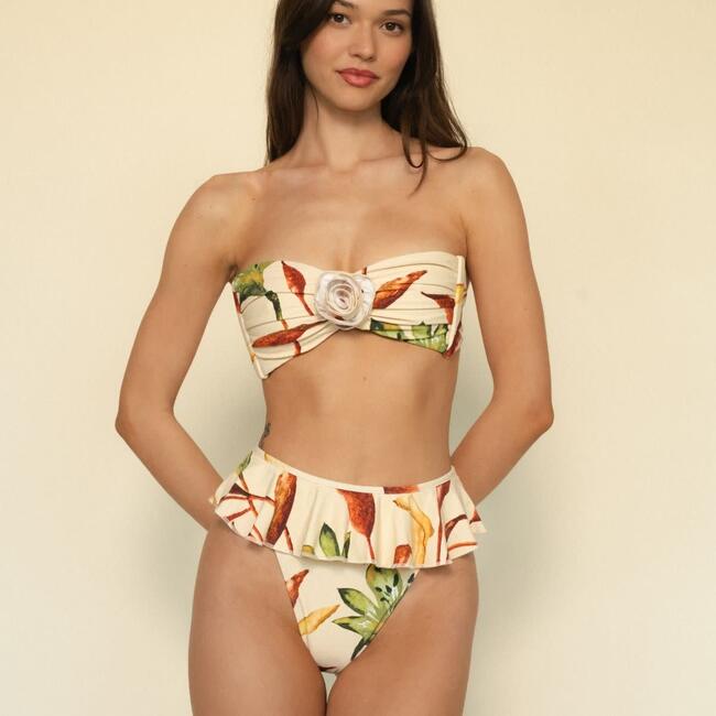 Rosa Bandeau Bikini Top, Rooted Floral - Two Pieces - 3