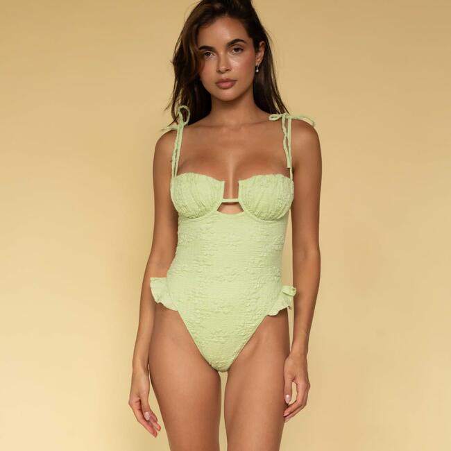 Petal Ruffle One-Piece, Avo Floral