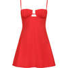 Petal Short Slip Dress, Cherry - Dresses - 1 - thumbnail