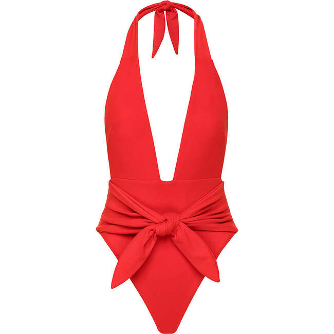 Tropez Tie-Up One-Piece, Cherry