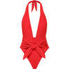 Tropez Tie-Up One-Piece, Cherry - One Pieces - 1 - thumbnail