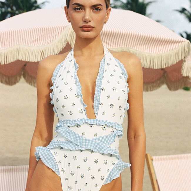 Tropez Ruffle Edge One-Piece, Heidi Floral