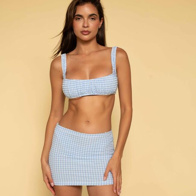 Zoe Sport Top, Peri Micro Gingham - Two Pieces - 6