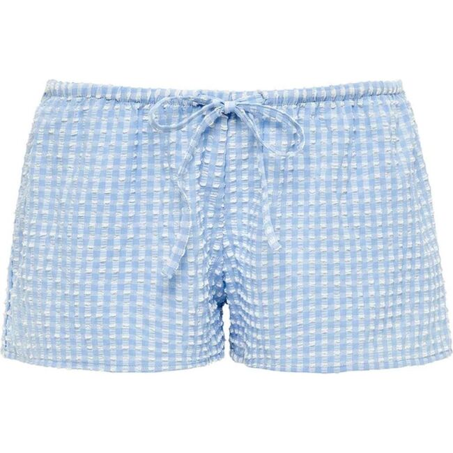 Low-Rise Drawstring Short, Peri Micro Gingham