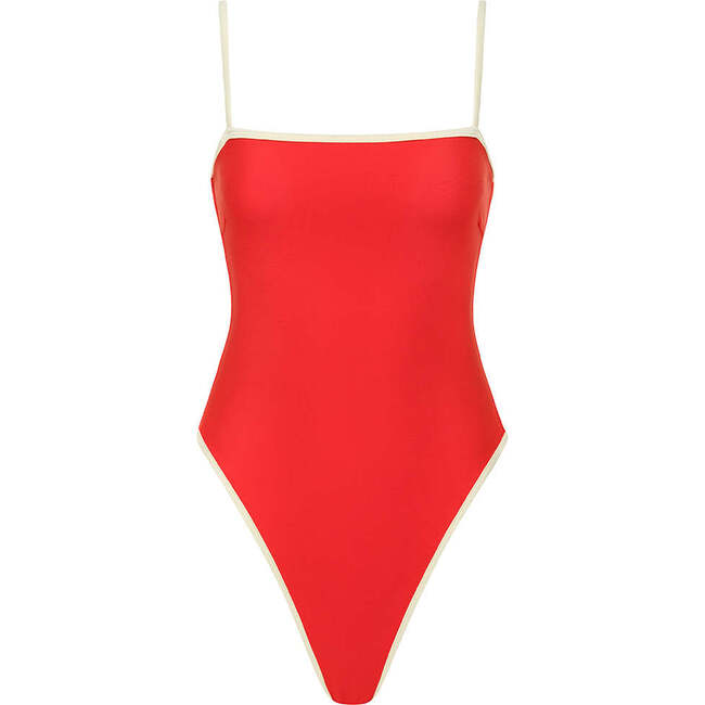 Jacelyn One-Piece, Cherry Cream Binded