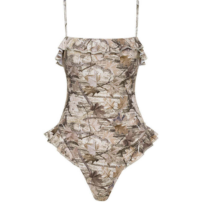Jacelyn Ruffle One-Piece, Camo