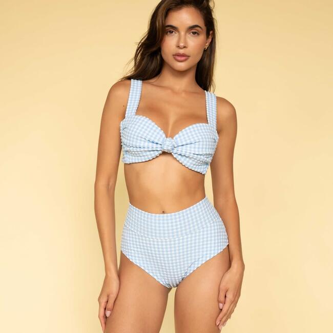 Hayden Bikini Top, Peri Micro Gingham - Two Pieces - 4