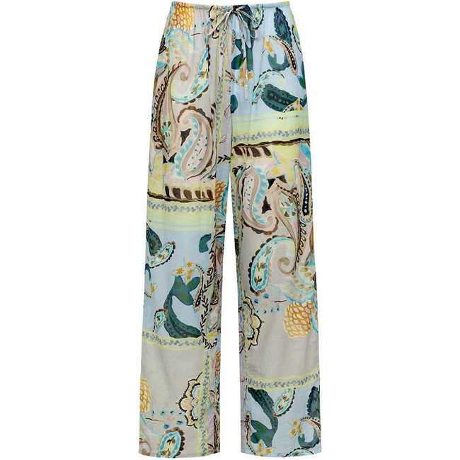 Drawstring Wide-Leg Pant, St. Barths Floral